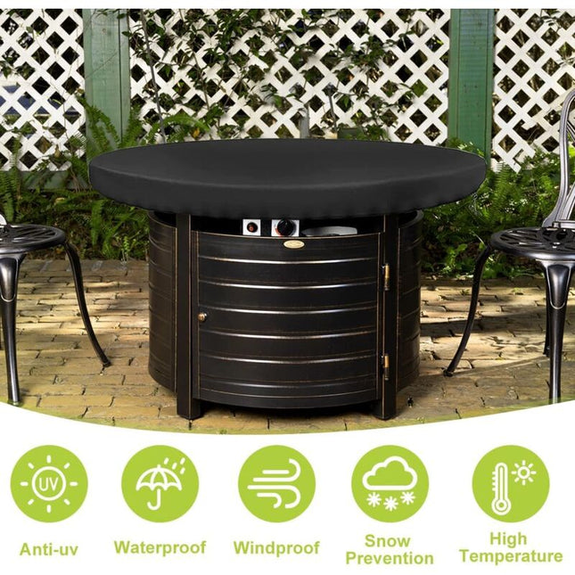 Fire Pit Protective Cover, Anti-UV 420D Round Protective Cover for Fire Pit Protection and Waterproof for Patio Fire Pit for Thin Grills, Fire Pit.