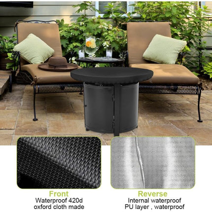 Fire Pit Protective Cover, Anti-UV 420D Round Protective Cover for Fire Pit Protection and Waterproof for Patio Fire Pit for Thin Grills, Fire Pit.
