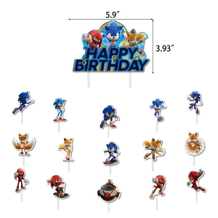 Sonic Birthday Theme Party Decoration Cartoon Drag Flag Insert Balloon Set D.
