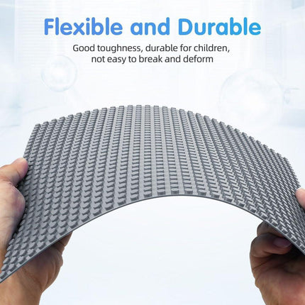 Building Plate, 4 pieces of classic base plates, 25.5 x 25.5 cm, base plate, compatible with all major brands, building toys for children 4 pieces light gray.