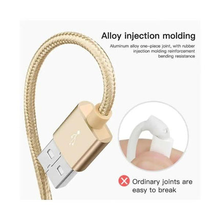 2m 2A Fast Charging Cable Charging Cable Nylon for Apple Iphone.