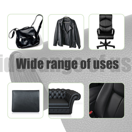 Self-adhesive repair patch artificial leather 50x138 cm Black Black Black Variety.