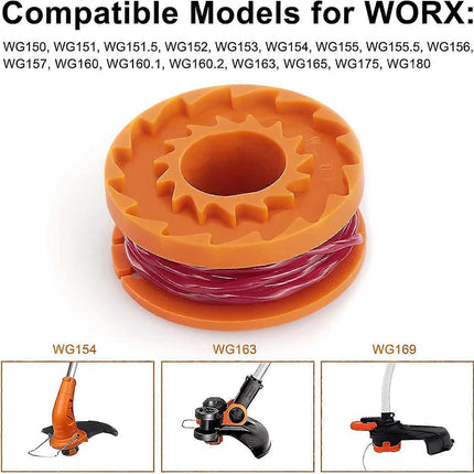 12-pack Trimmer Line for Worx 20V Trimmers, Durable Replacement Spool for Pool Cover and Edge Trimmers, Improved Cutting Speed.