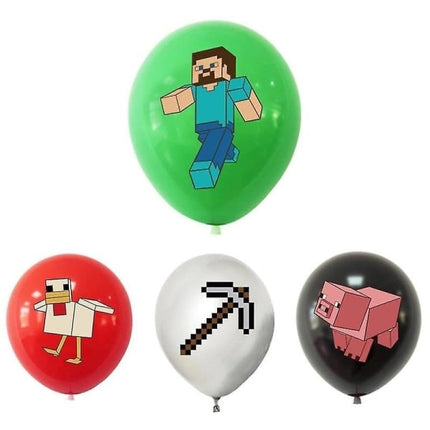 Minecraft Theme Happy Birthday Set Decoration Accessories Banner Pull Flag Cake Decorations Kit null none.