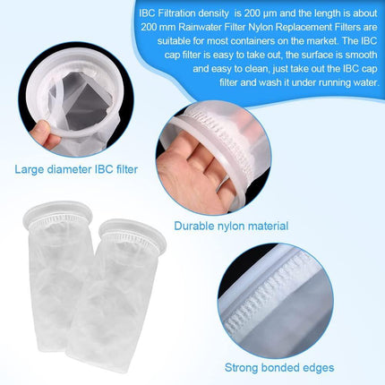 2pcs Nylon IBC Filter, IBC Rainwater Tank Filter Washable IBC Replacement Filter Nylon - IBC Tank Lid Fitting (105mm).