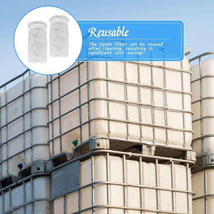 2pcs Nylon IBC Filter, IBC Rainwater Tank Filter Washable IBC Replacement Filter Nylon - IBC Tank Lid Fitting (105mm).