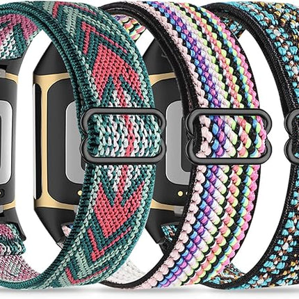 Elastic Wristbands, Compatible with Fitbit Charge 5/Fitbit Charge 6 Bracelet for Men and Women, Breathable and Adjustable A.