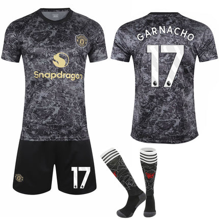 2024-2025 Manchester United Special Edition Black Football Kit for Kids Adult No.17 GARNACHO—max No.17 GARNACHO S.