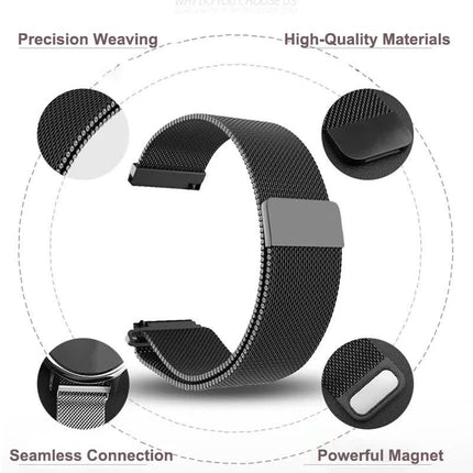 New 18mm 20mm 22mm Watch Strap for Garmin Venu 2S Bracelet Vivoactive 3 4S 4 Forerunner 245 645 Galaxy Watch 4 Classic 42 46mm Black Nylon 20mm.