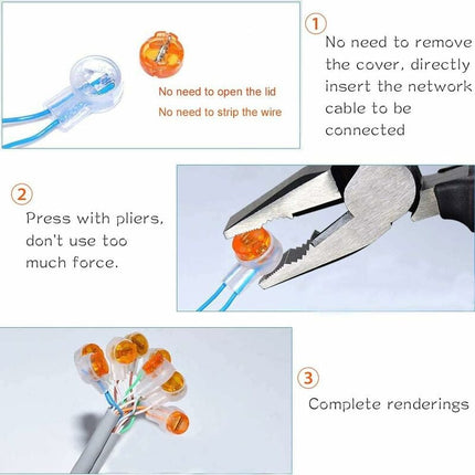 100pcs Scotchlok UY Waterproof Connector, Resin Filled Cable Connectors Wire Terminals for Garden & Outdoor Robotic Lawn Mower.