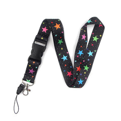 Smooth Sunflower, Stars Lanyard Black.