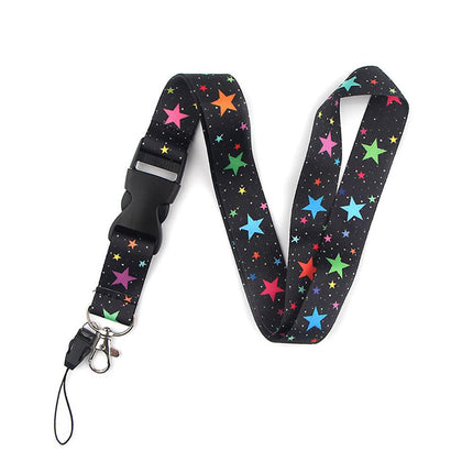 Smooth Sunflower, Stars Lanyard Black.