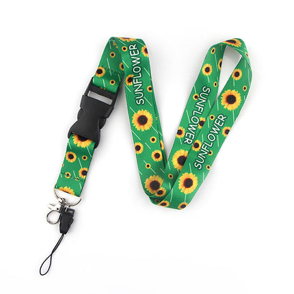 Smooth Sunflower, Stars Lanyard Black.