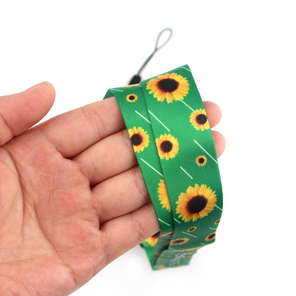 Smooth Sunflower, Stars Lanyard Black.