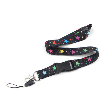 Smooth Sunflower, Stars Lanyard Black.