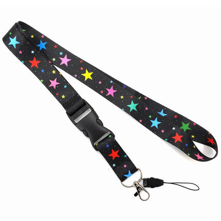 Smooth Sunflower, Stars Lanyard Black.