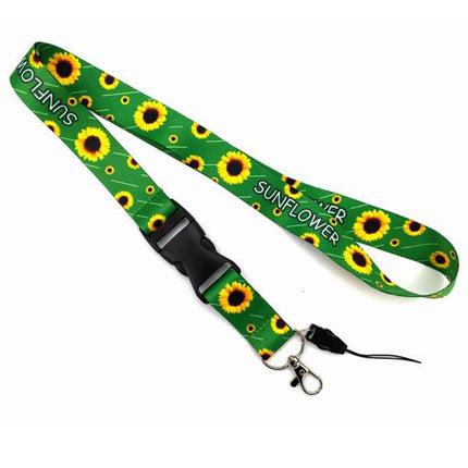 Smooth Sunflower, Stars Lanyard Black.