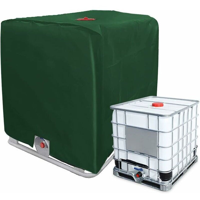 IBC Tank Cover Tarpaulin for 1000L IBC Container, GU.B/bon 116 x 100 x 120 cm Water Tank Cover Anti-UV Anti-Rain (Green)..DEBUNS.