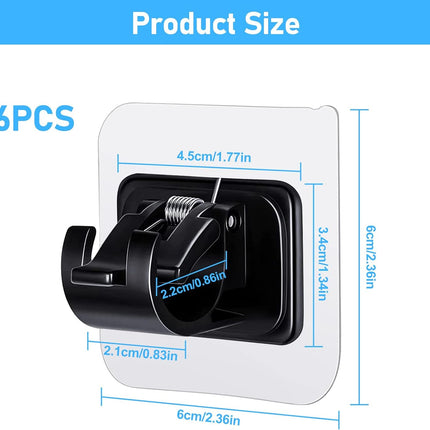 pcs Self-Adhesive Curtain Rod Holders, Nail-Free Adjustable Curtain Rod Brackets, Curtain Rod Wall Mounts (Black).
