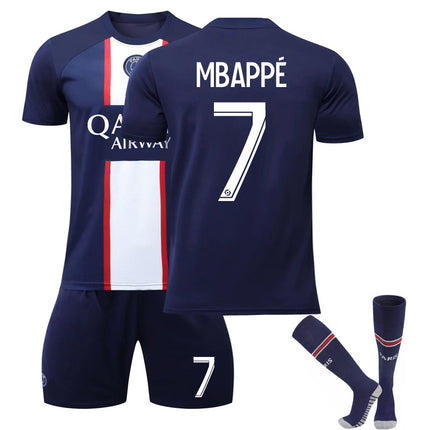Mbappe Football Jerseys Kids Football Shirt Training Suit 22/23 Home New Football Shirts 28(150-160CM)