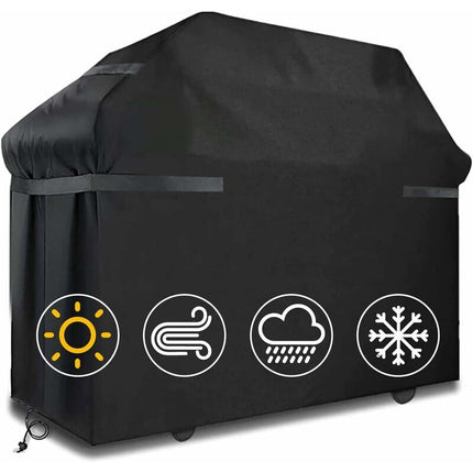Grill Cover Waterproof Protection Windproof, tear-proof cover with straps and storage bag (145x61x117cm)--.