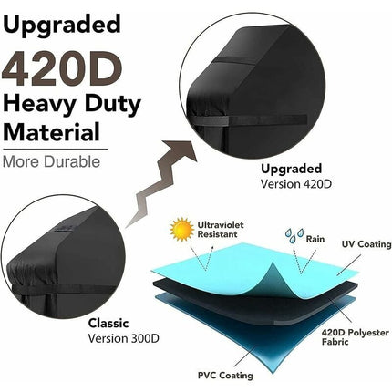 Grill Cover Waterproof Protection Windproof, tear-proof cover with straps and storage bag (145x61x117cm)--.
