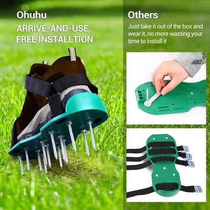Lawn Aerator Sandals Free Installation, Grass Spike Shoes Grass Vertical Cutter Grass Shoes Garden.