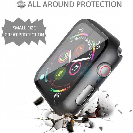 2-PACK Compatible with Apple Watch 40mm Shockproof Case 9H Tempered Glass 2in1 Rose Gold.