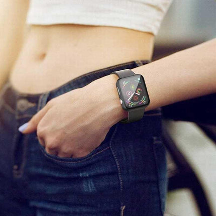 2-PACK Compatible with Apple Watch 40mm Shockproof Case 9H Tempered Glass 2in1 Rose Gold.