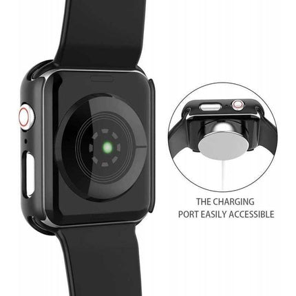 2-PACK Compatible with Apple Watch 40mm Shockproof Case 9H Tempered Glass 2in1 Rose Gold.