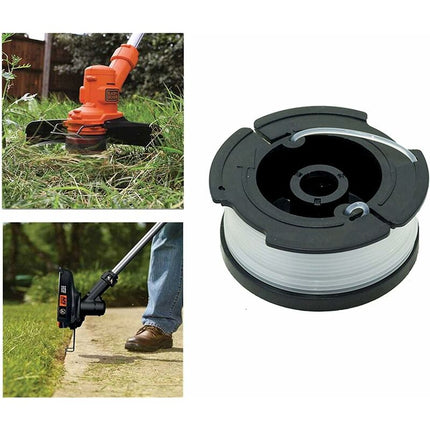Black & Decker lawn mower spool, 6-pack, black.