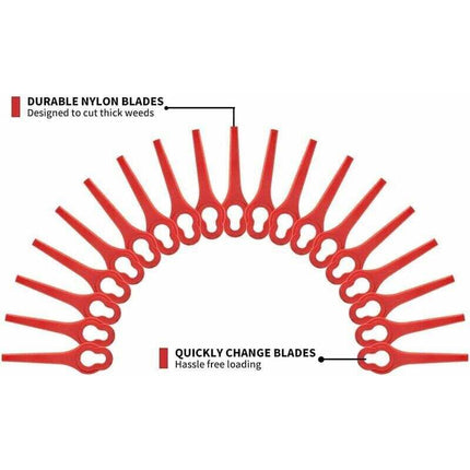 Pack of 50 compatible blades for Ferrex Aldi Far 20-i grass trimmer, replacement blades for cordless grass trimmers..