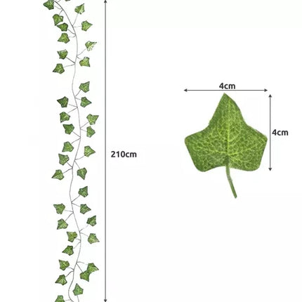 25 meters Ivy garland / Leaf garland - 2 m long Green.