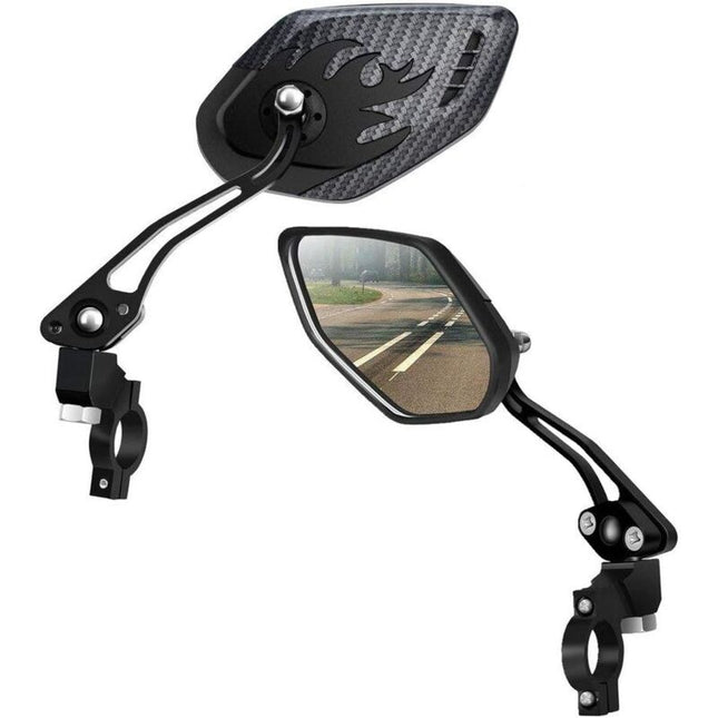 Bicycle Mirrors, [Upgraded Version] Two pcs HD Safety Glass Adjustable Rearview Mirrors for Mountain Bike, Adjustable Glass Rearview Mirror.