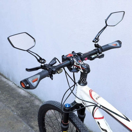 Bicycle Mirrors, [Upgraded Version] Two pcs HD Safety Glass Adjustable Rearview Mirrors for Mountain Bike, Adjustable Glass Rearview Mirror.