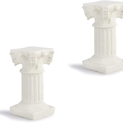 White Roman Pillar Greek Pillar Statue Indoor and Outdoor Modern Style Mini Resin Decoration (1 pc, white).