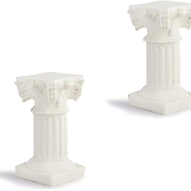 White Roman Pillar Greek Pillar Statue Indoor and Outdoor Modern Style Mini Resin Decoration (1 pc, white).