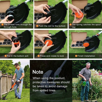 Trimmer Line Spool for Black and Decker Trimmers, 6-pack Trimmer Line Spools with 1 Spool Guard and 1 Spring.