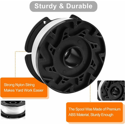 Trimmer Line Spool for Black and Decker Trimmers, 6-pack Trimmer Line Spools with 1 Spool Guard and 1 Spring.