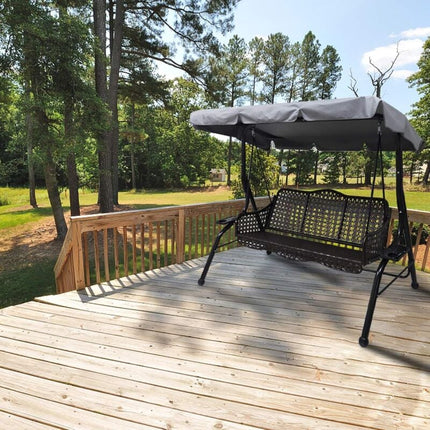Replacement Cover for 3-Seater Garden Swing Waterproof UV Protection Gray Large.