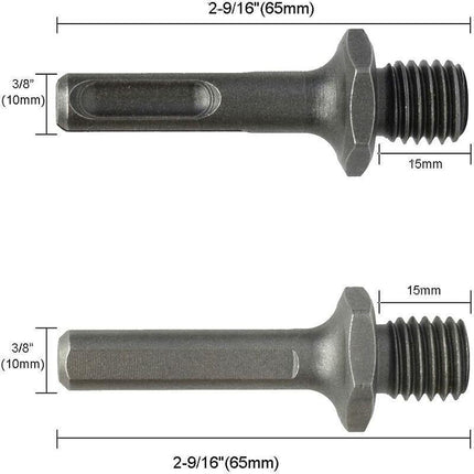 M14 external thread to SDS Plus internal thread and internal triangle adapter for drill grinder, from DEBUNS.