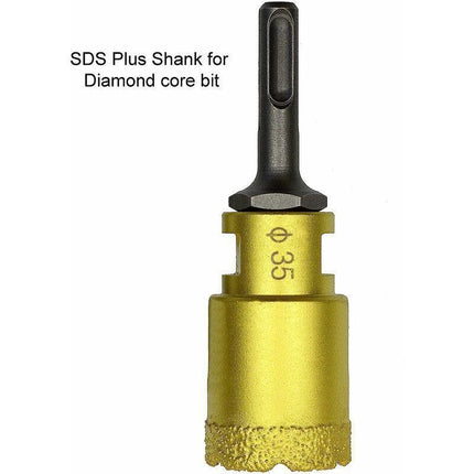 M14 external thread to SDS Plus internal thread and internal triangle adapter for drill grinder, from DEBUNS.