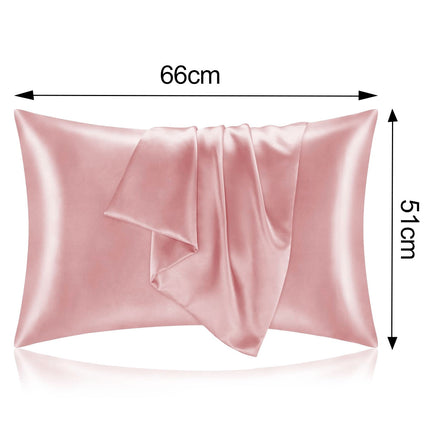 Satin Silk Pillowcase for Hair and Skin, Standard Size Pillowcase, 2-Pack, Super Soft Pillowcase with Envelope Closure.