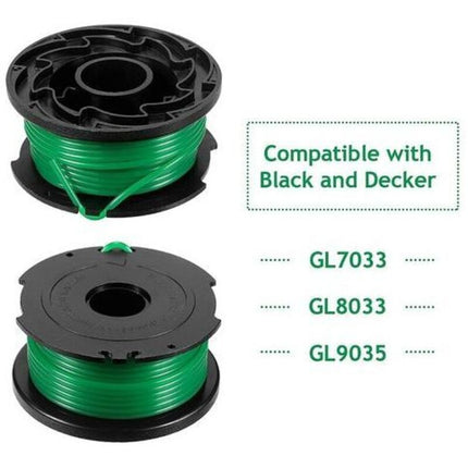 Pack of 6 spools of line for Black and Decker GL7033, GL8033, GL9035 grass trimmer, 6 m,.