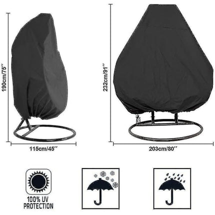 Barsinfi Oxford Zipper Hanging Chair Cover 190 X 115 Cm Waterproof Cover for Garden and Outdoor Furniture 190 X 115 Cm_max.
