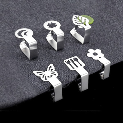 INF Butterfly-Shaped Cloth Clips / Cloth Holders, 4-pack Silver.