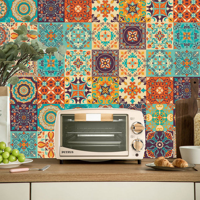 Waterproof Tile Stickers for Kitchen, Furniture, Table 15x15cm - 24 pcs.
