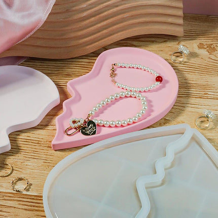 Heart Tray Mold – Jewelry Tray Mold Silicone, Jewelry Holder Resin Mold, Epoxy Resin Casting Mold, Jewelry Tray Dishes for Jewelry Storage.