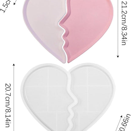 Heart Tray Mold – Jewelry Tray Mold Silicone, Jewelry Holder Resin Mold, Epoxy Resin Casting Mold, Jewelry Tray Dishes for Jewelry Storage.