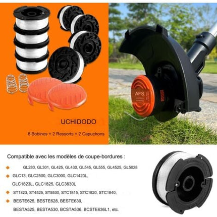 Best Selling Product!!! Trimmer Spool for Black & Decker Trimmers, 8 Trimmer Spools with 2 Spool Caps and 2 Springs.pa.